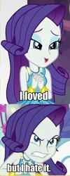 Size: 331x827 | Tagged: safe, edit, edited screencap, screencap, rarity, equestria girls, equestria girls specials, g4, my little pony equestria girls: better together, my little pony equestria girls: rollercoaster of friendship, angry, bipolar, cropped, female, happy, image macro, meme, mood whiplash, rage, solo