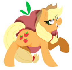 Size: 1280x1239 | Tagged: safe, artist:modularpon, artist:themodpony, applejack, earth pony, pony, g4, hat, lineless, raised hoof, simple background, transparent background