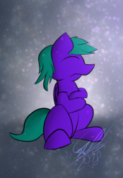 Size: 1600x2300 | Tagged: safe, artist:gift, artist:gift-the-stranger, oc, oc only, oc:nighthook, pegasus, pony, disappointed, female, mare, on side, solo