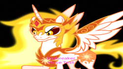 Size: 1280x720 | Tagged: safe, artist:jerryakira79, daybreaker, alicorn, pony, g4, pink text