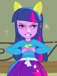 Size: 514x692 | Tagged: safe, edit, edited screencap, screencap, twilight sparkle, equestria girls, g4, my little pony equestria girls, cropped, female, hyper realistic eyes, looking at you, mixed media, nightmare fuel, selective realism, solo, uncanny valley, wat, why, wtf