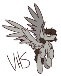 Size: 1080x1357 | Tagged: safe, artist:kirbirb, oc, oc only, oc:vhs, pony, flying, simple background, solo, transparent background