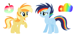 Size: 960x488 | Tagged: safe, artist:rainbows-skies, oc, oc only, earth pony, pegasus, pony, base used, female, mare, simple background, transparent background