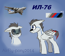 Size: 2000x1700 | Tagged: safe, artist:airfly-pony, oc, oc only, oc:il-76, pegasus, pony, rcf community, angry, bust, cute, glasses, il-76, large wings, looking up, male, plane, ponified, reference sheet, short tail, smiling, solo, wings