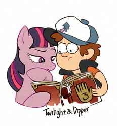 Size: 437x473 | Tagged: safe, artist:thorax9241, twilight sparkle, g4, crossover, diplight, dipper pines, female, gravity falls, male, mare, simple background, white background