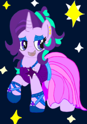 Size: 1000x1414 | Tagged: safe, artist:jerrykenway, artist:php185, starlight glimmer, pony, g4, clothes, dress, eyeliner, eyeshadow, female, gala dress, makeup, mare, solo