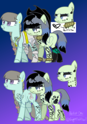 Size: 1282x1834 | Tagged: safe, artist:keywoods, artist:kingbases, oc, oc only, oc:southern ballroom, oc:southern gothic, earth pony, pony, icey-verse, ballerina, ballet slippers, base used, boots, bow, clothes, collar, commission, cowboy hat, ear piercing, earring, edgy, eyebrow piercing, eyeshadow, face tattoo, female, goth, hair bow, hat, jewelry, lip piercing, magical lesbian spawn, makeup, mare, necklace, next generation, offspring, parent:beauty brass, parent:fiddlesticks, parents:fiddlebrass, piercing, ponytail, reference sheet, shoes, sisters, skirt, socks, spiked collar, spiked wristband, tattoo, torn clothes, wall of tags, wristband