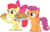 Size: 5000x3172 | Tagged: safe, artist:dashiesparkle, apple bloom, scootaloo, earth pony, pegasus, pony, g4, my little pony: friendship is magic, the break up breakdown, .svg available, adorabloom, cute, cutealoo, duo, filly, foal, food, hoof hold, mouth hold, pie, plate, simple background, transparent background, vector