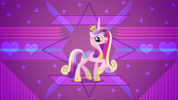 Size: 3840x2160 | Tagged: safe, artist:dashiesparkle edit, artist:laszlvfx, edit, princess cadance, alicorn, pony, g4, colored wings, female, happy, high res, multicolored wings, open mouth, raised hoof, wallpaper, wallpaper edit
