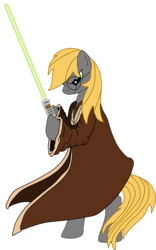 Size: 1473x2364 | Tagged: safe, artist:theeditormlp, oc, oc only, oc:the editor, earth pony, pony, dexterous hooves, glasses, lightsaber, male, simple background, solo, stallion, star wars, transparent background, weapon