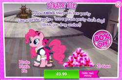 Size: 792x524 | Tagged: safe, gameloft, pinkie pie, g4, my little pony: the movie, advertisement, costs real money, gem, introduction card, pirate, pirate pinkie pie
