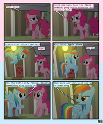 Size: 900x1080 | Tagged: safe, artist:lister-of-smeg, pinkie pie, rainbow dash, pony, comic:zap-o-lantern, g4, comic