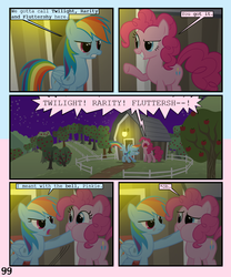 Size: 900x1080 | Tagged: safe, artist:lister-of-smeg, pinkie pie, rainbow dash, pony, comic:zap-o-lantern, g4, comic