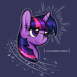 Size: 1800x1800 | Tagged: safe, artist:squeaky-belle, twilight sparkle, pony, g4, female, mare, signature, solo, starry eyes, wingding eyes