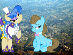 Size: 2048x1536 | Tagged: safe, artist:jerryakira79, beauty brass, sapphire shores, earth pony, pony, g4, clothes, giant ponies in real life, giant pony, giant sapphire shores, hat, hoof shoes, irl, macro, photo, ponies in real life, raised hoof, top hat