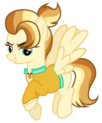 Size: 1184x1424 | Tagged: safe, artist:winniepie, oc, oc only, oc:lightning volt, pegasus, pony, female, mare, offspring, parent:hoops, parent:rainbow dash, simple background, solo, spread wings, transparent background, wings