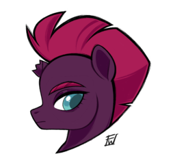 Size: 1023x997 | Tagged: safe, artist:furuwaru, tempest shadow, pony, unicorn, g4, broken horn, bust, female, horn, mare, simple background, solo, transparent background