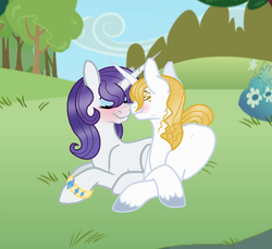 Size: 849x777 | Tagged: safe, artist:aniakucyk, prince blueblood, rarity, pony, g4, female, male, ship:rariblood, shipping, straight