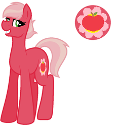 Size: 790x876 | Tagged: safe, artist:turtlelucy, oc, oc only, oc:sweet apple, earth pony, pony, base used, female, mare, offspring, parent:big macintosh, parent:cheerilee, parents:cheerimac, simple background, solo, white background