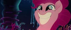 Size: 1920x804 | Tagged: safe, screencap, pinkie pie, earth pony, pony, seapony (g4), g4, my little pony: the movie, coral, cropped, cute, diapinkes, dorsal fin, female, fin, fish tail, flowing mane, flowing tail, grin, looking at you, mare, ocean, open mouth, open smile, scales, seaponified, seapony pinkie pie, seaquestria, seaweed, smiling, smiling at you, species swap, swimming, tail, that pony sure does love being a seapony, underwater, water