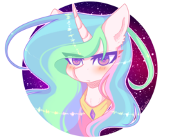 Size: 903x720 | Tagged: safe, artist:rizetka, princess celestia, alicorn, pony, g4, blushing, bust, female, heart eyes, mare, missing accessory, peytral, simple background, solo, stars, transparent background, wingding eyes
