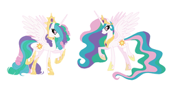 Size: 1627x819 | Tagged: safe, artist:dissyni, princess celestia, alicorn, pony, g4, female, mare, new design, redesign, simple background, spread wings, stock vector, white background, wings