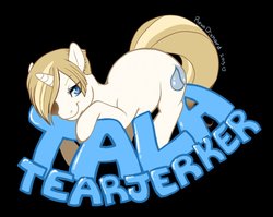 Size: 1280x1021 | Tagged: safe, artist:revadiehard, oc, oc only, oc:tala tearjerker, pony, unicorn, black background, horn, simple background, unicorn oc, whitekitten