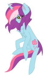 Size: 532x881 | Tagged: safe, artist:electricaldragon, oc, oc only, oc:rainbow kitty, pony, unicorn, chest fluff, female, mare, simple background, solo, transparent background