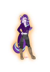 Size: 1024x1483 | Tagged: safe, artist:therealakineko, starlight glimmer, unicorn, anthro, g4, clothes, female, simple background, solo, transparent background, watermark