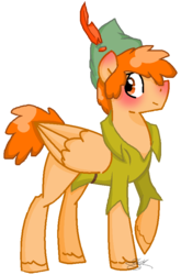 Size: 541x822 | Tagged: safe, artist:leanne264, pegasus, pony, peter pan, ponified, simple background, solo, transparent background