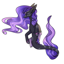 Size: 1200x1204 | Tagged: safe, artist:zen-ex, oc, oc only, oc:adriana, merpony, pony, seapony (g4), eyes closed, female, fish tail, flowing mane, flowing tail, jewelry, mare, necklace, pearl necklace, purple mane, simple background, smiling, solo, tail, transparent background