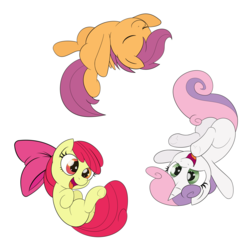 Size: 4500x4500 | Tagged: safe, artist:joey darkmeat, artist:wodahseht, apple bloom, scootaloo, sweetie belle, pony, g4, absurd resolution, adorabloom, cute, cutealoo, cutie mark crusaders, diasweetes, eyes closed, group, open mouth, simple background, transparent background