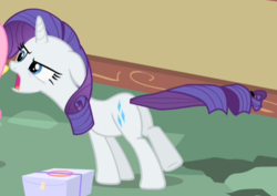 Size: 542x383 | Tagged: safe, screencap, rarity, pony, g4, party of one, butt, cropped, plot