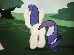 Size: 4032x3024 | Tagged: safe, screencap, rarity, pony, unicorn, g4, party of one, butt, cropped, female, mare, plot, rear view, solo