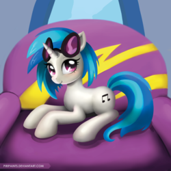 Size: 800x800 | Tagged: safe, artist:piripaints, dj pon-3, vinyl scratch, pony, unicorn, g4, blushing, cute, female, looking at you, mare, smiling, sunglasses