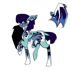 Size: 800x800 | Tagged: safe, artist:queenofvipers, oc, oc only, oc:nightstorm, bat pony, pony, bat pony oc, ear piercing, earring, fangs, jewelry, male, piercing, simple background, solo, stallion, white background