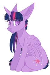 Size: 1328x2000 | Tagged: safe, artist:jun1313, twilight sparkle, alicorn, pony, g4, curved horn, female, horn, looking at you, mare, simple background, smiling, solo, transparent background, twilight sparkle (alicorn)