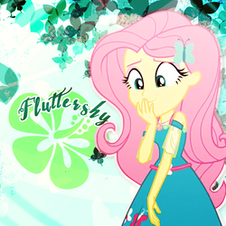 Size: 500x500 | Tagged: safe, artist:angylopez, edit, screencap, fluttershy, butterfly, equestria girls, equestria girls series, g4, rollercoaster of friendship, clothes, female, icon, solo