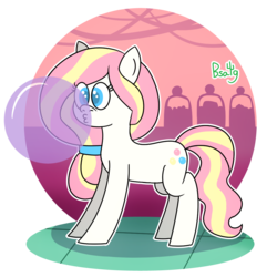Size: 1000x1000 | Tagged: safe, artist:b-cacto, oc, oc only, oc:bubble burst, earth pony, pony, bubblegum, female, food, gum, mare, simple background, solo, transparent background