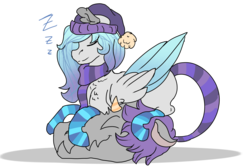 Size: 3000x2000 | Tagged: safe, artist:euspuche, oc, oc only, monster pony, original species, pegasus, piranha plant pony, pony, augmented tail, clothes, eyes closed, high res, simple background, sleeping, socks, solo, striped socks, transparent background, zzz