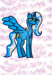 Size: 600x862 | Tagged: safe, artist:lianadelsuruna, oc, oc:fleurbelle, alicorn, pony, adorabelle, alicorn oc, cute, solo