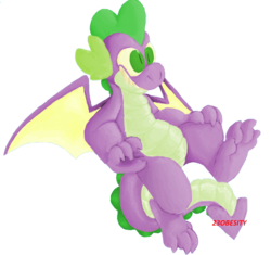 Size: 1024x961 | Tagged: safe, artist:pony-puke, spike, dragon, g4, molt down, legitimately amazing mspaint, male, ms paint, simple background, transparent background, winged spike, wings