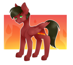 Size: 1125x1005 | Tagged: safe, artist:trigger bolt, oc, oc only, oc:cloud rider, pegasus, pony, abstract background, fire, looking at you, male, simple background, smiling, solo, stallion, transparent background