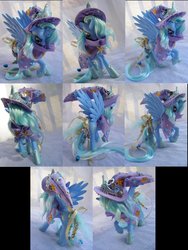 Size: 1024x1365 | Tagged: safe, artist:lightningsilver-mana, trixie, alicorn, pony, g4, alicornified, cape, clothes, customized toy, female, hat, horn, irl, mare, photo, race swap, raised hoof, solo, toy, trixiecorn, wings