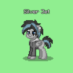 Size: 554x556 | Tagged: safe, oc, oc:silver jet, pegasus, pony, pony town, clothes, hoodie, male