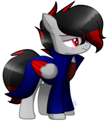 Size: 1428x1640 | Tagged: safe, artist:sugaryicecreammlp, oc, oc only, pegasus, pony, clothes, male, simple background, solo, stallion, transparent background, two toned wings