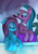 Size: 1049x1500 | Tagged: safe, artist:lightly-san, aloe, lotus blossom, earth pony, pony, g4, chest fluff, duo, eyes closed, eyeshadow, female, hairbrush, makeup, mare, relaxing, sisters, spa twins, water