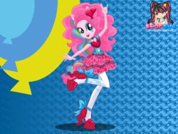 Size: 795x599 | Tagged: safe, artist:user15432, pinkie pie, equestria girls, g4, rainbow rocks, clothes, dressup, dressup game, female, hasbro, hasbro studios, leggings, ponied up, pony ears, rainbow hair, rainbow rocks outfit, rock and roll, shoes, solo, starsue