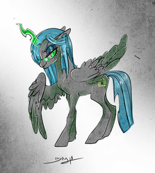 Size: 1356x1517 | Tagged: safe, artist:opalacorn, queen chrysalis, pegasus, pony, g4, disguise, disguised changeling, glasses, solo