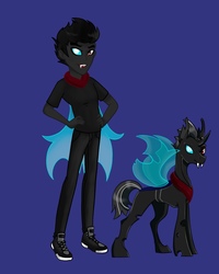 Size: 1056x1320 | Tagged: safe, oc, oc:eit, changeling, equestria girls, g4, changeling oc, fangs, looking at you